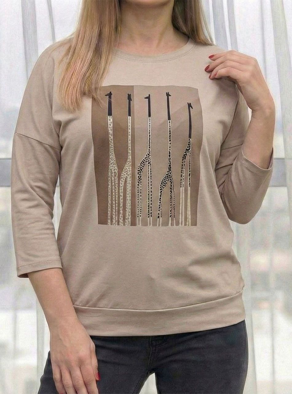 Nyomott mintás felső (tejeskávé)