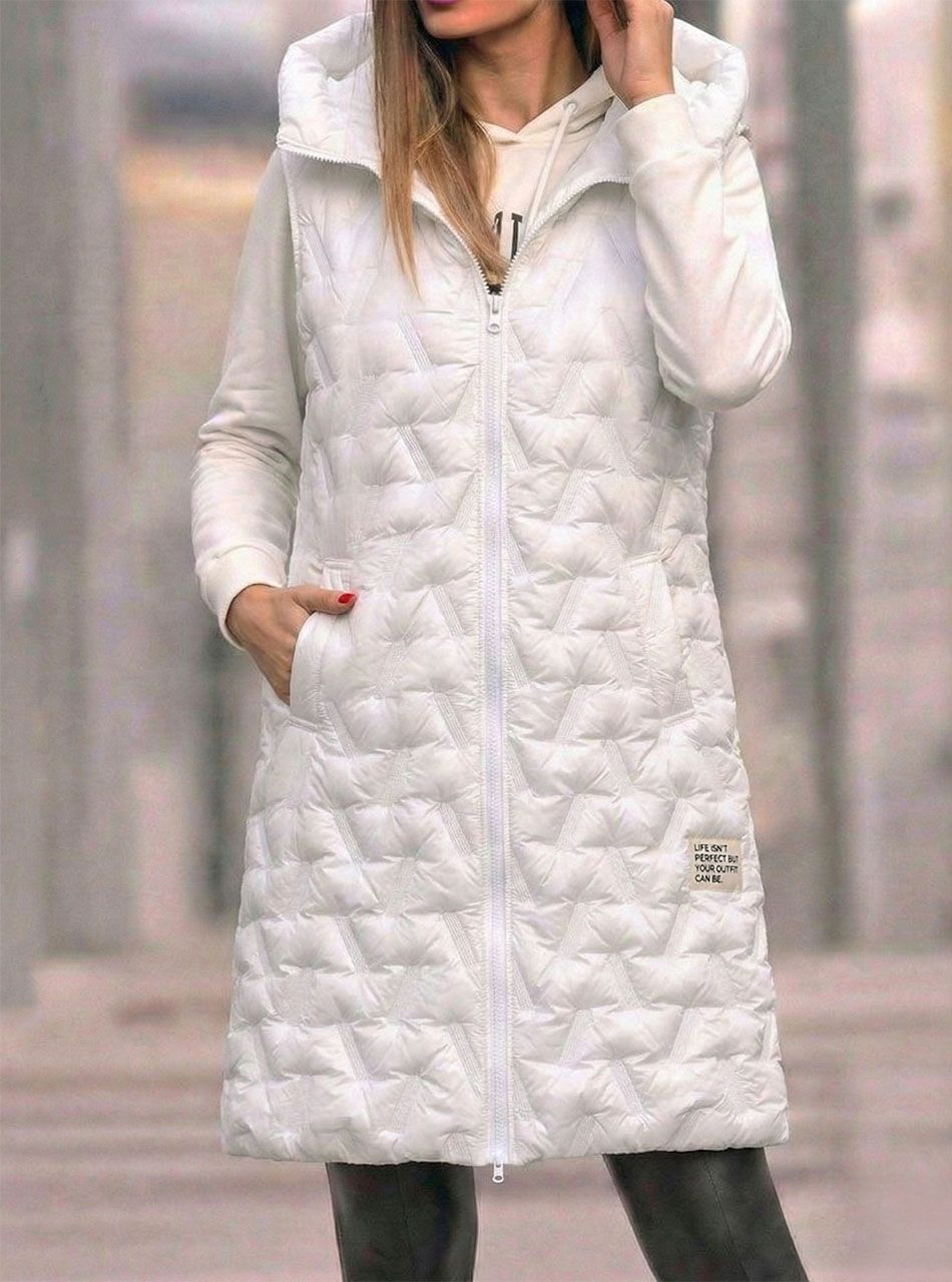 Steppelt, kapucnis  mellény  (fehér)