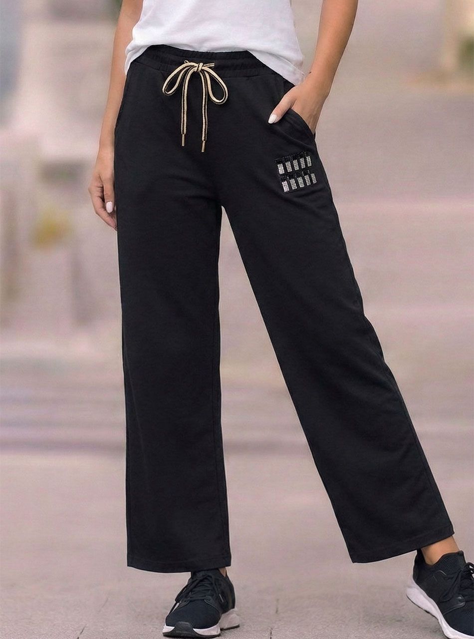 Mona, strasszos kapucnis együttes (fekete)