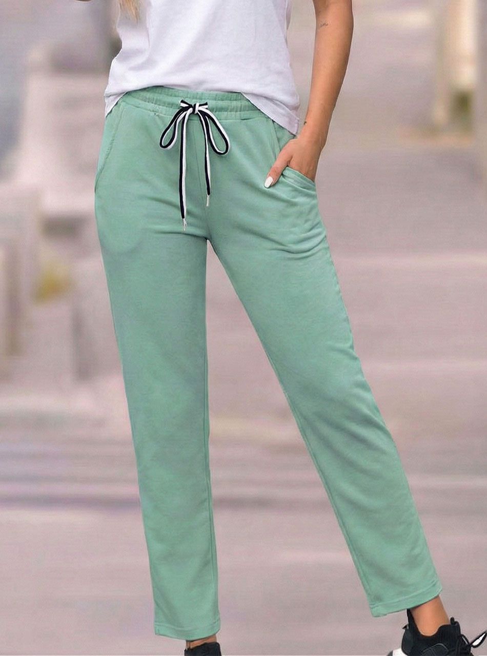 Nyomott nintás, kerek nyakú együttes (almazöld)