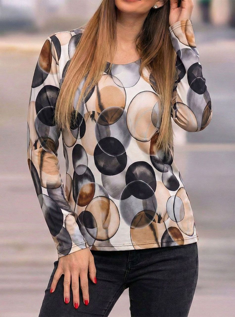 Kerek nyakú, mintás felső III.