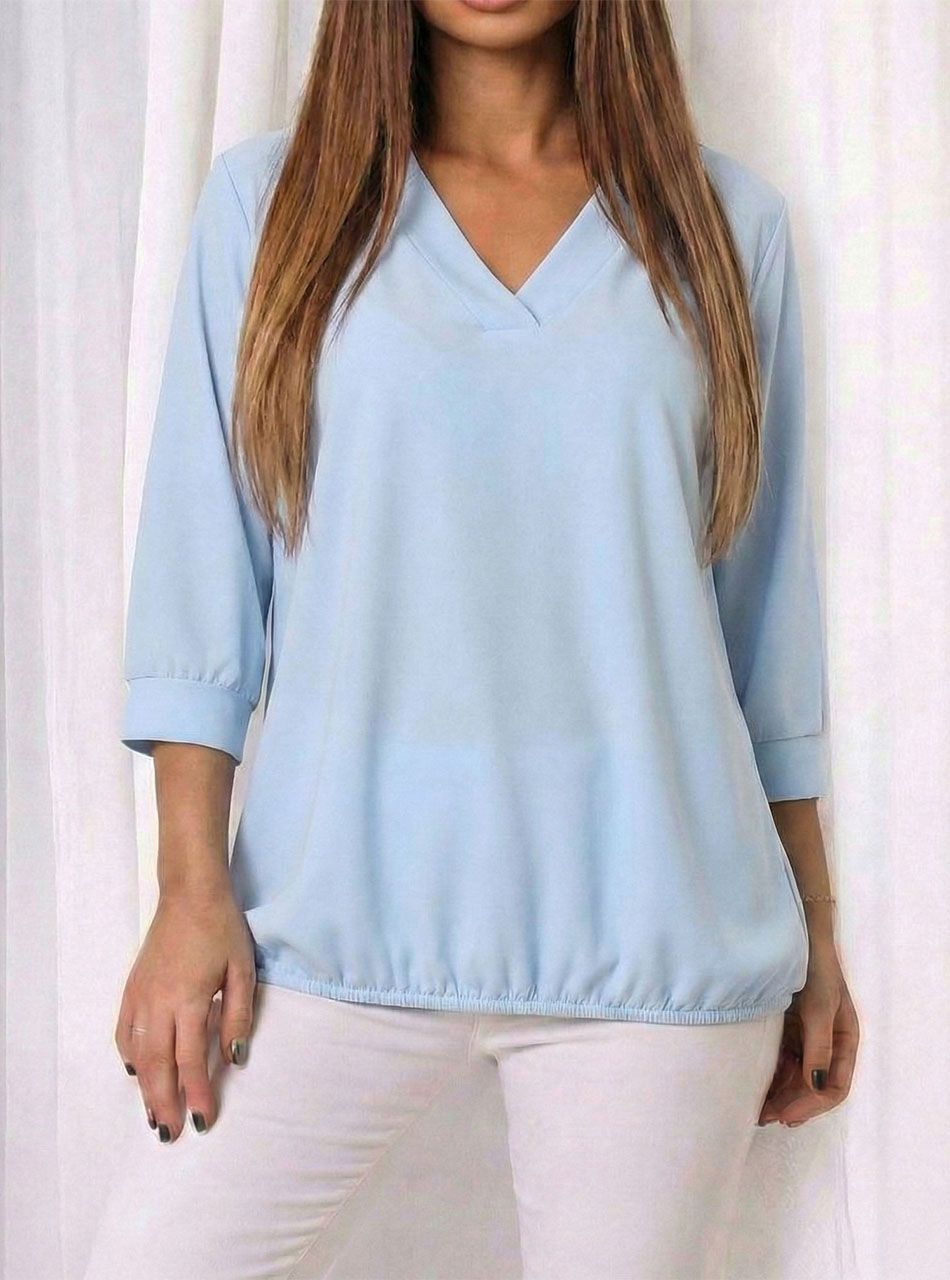 Holly, gumis aljú Vnyakú felső (világoskék)