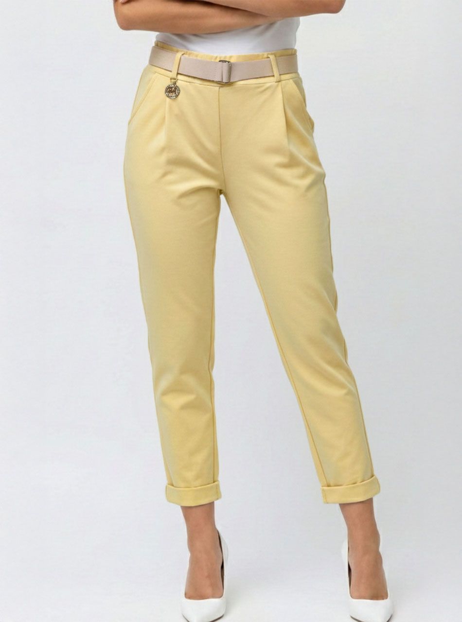 Maya,  gumis derekú zsebes nadrág (sárga)