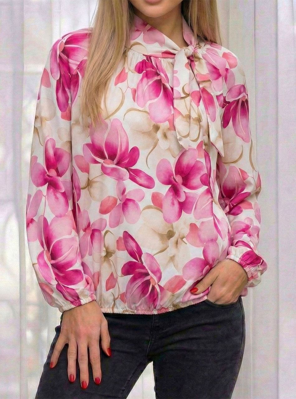 Nyaknál kötős, virág mintás felső II.