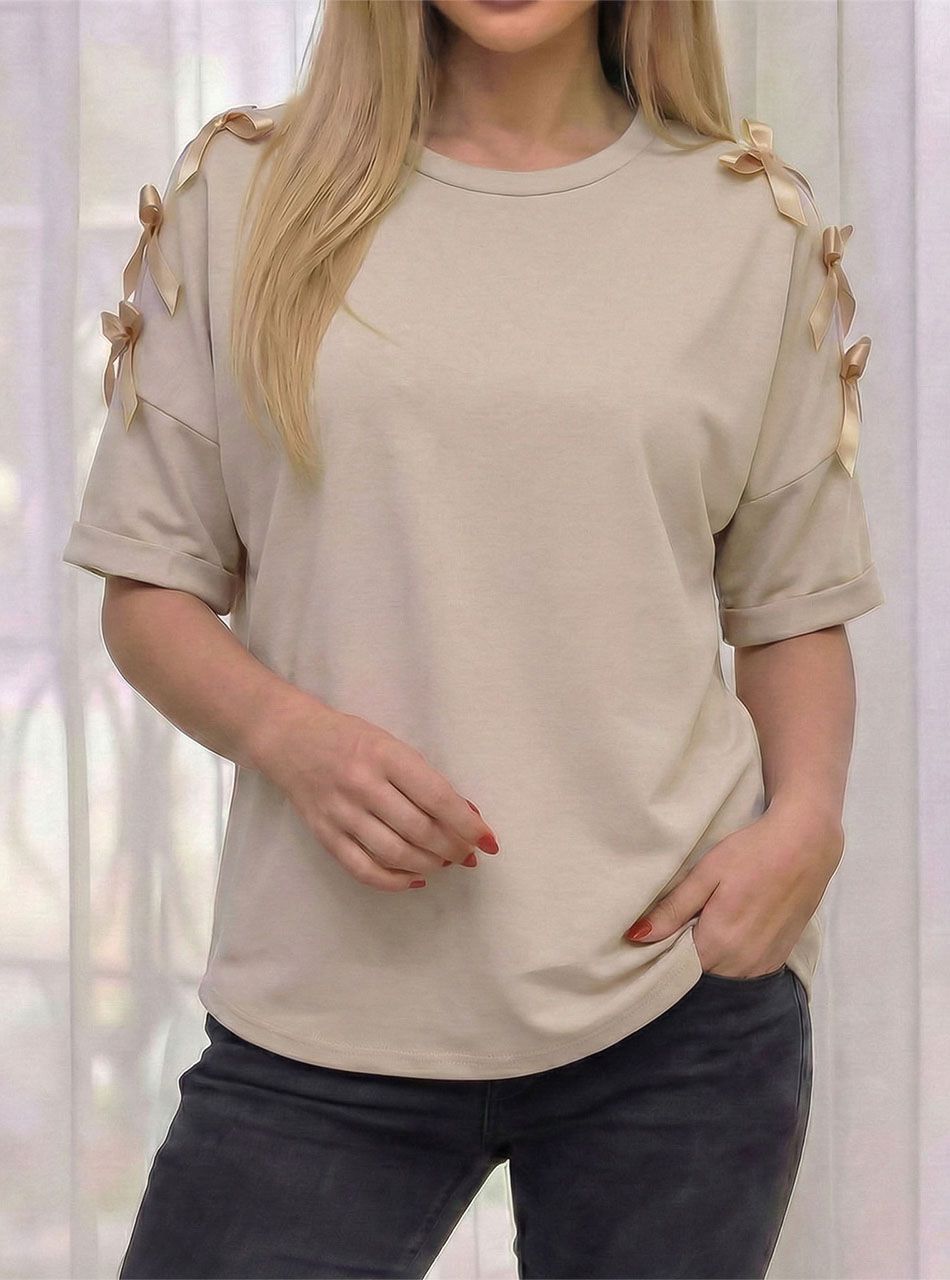 Melody, masnis vállú felső (bézs)