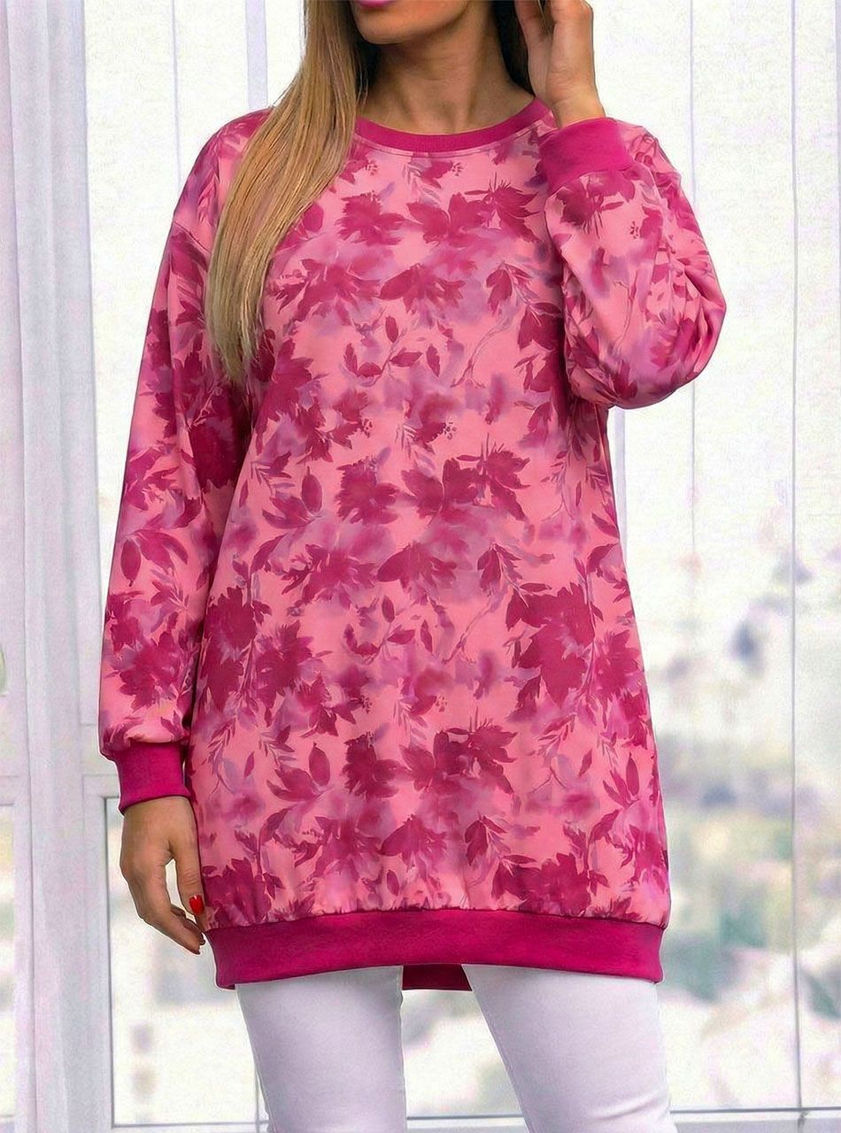 Virág mintás tunika (pink)