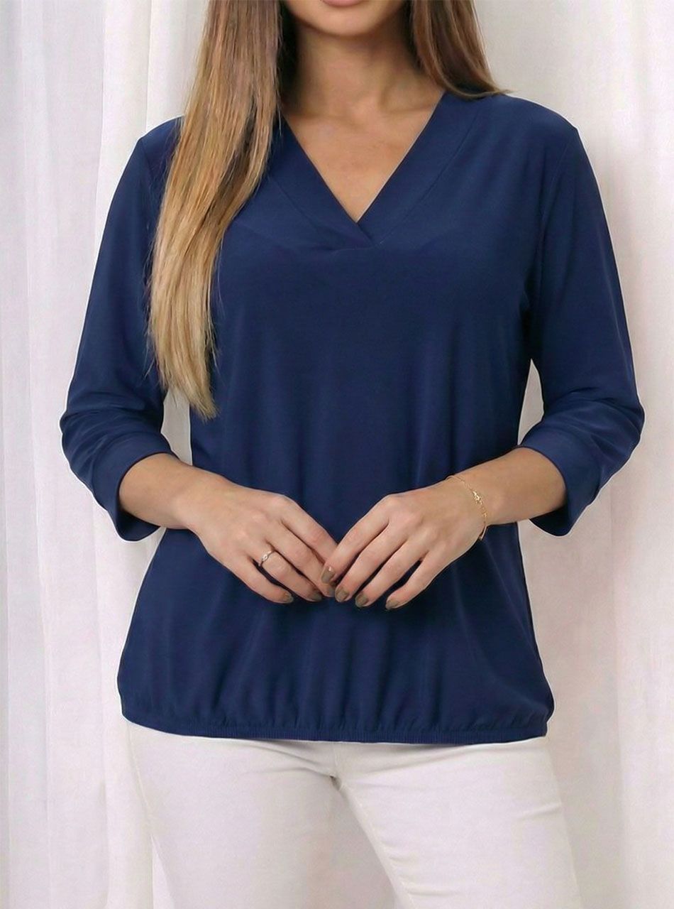 Holly, gumis aljú Vnyakú felső (sötétkék)