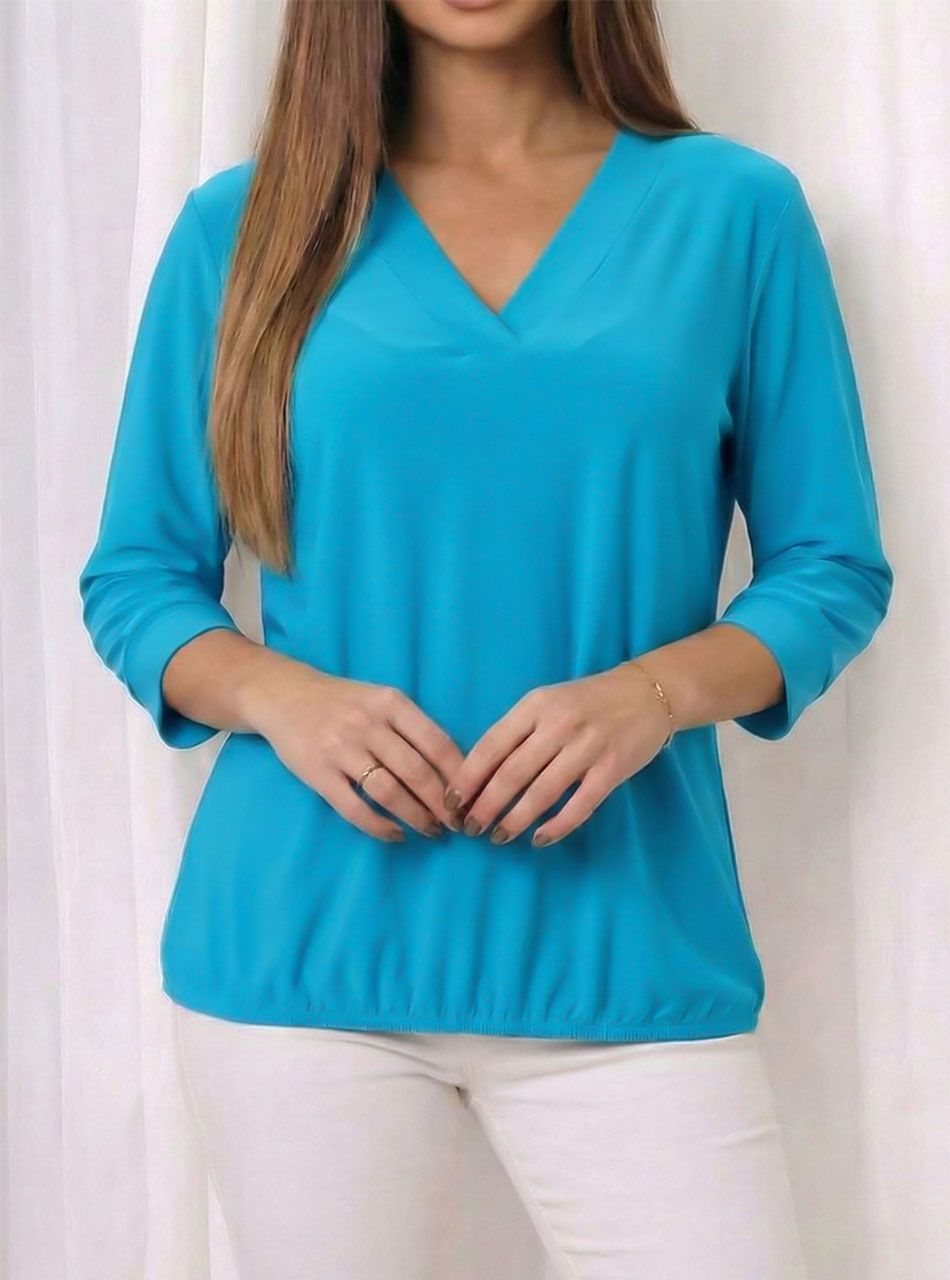 Holly, gumis aljú Vnyakú felső (türkizkék)