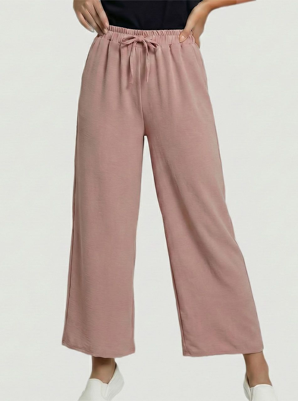 Gumis derekú, lenge nadrág (púder)