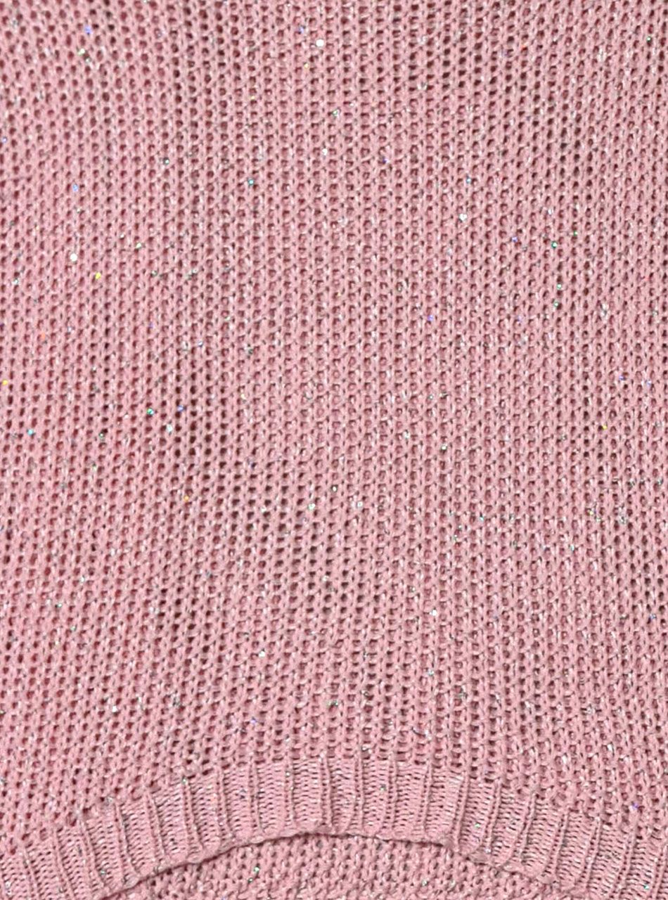 Flitteres, vékony kötött felső (rózsaszín)