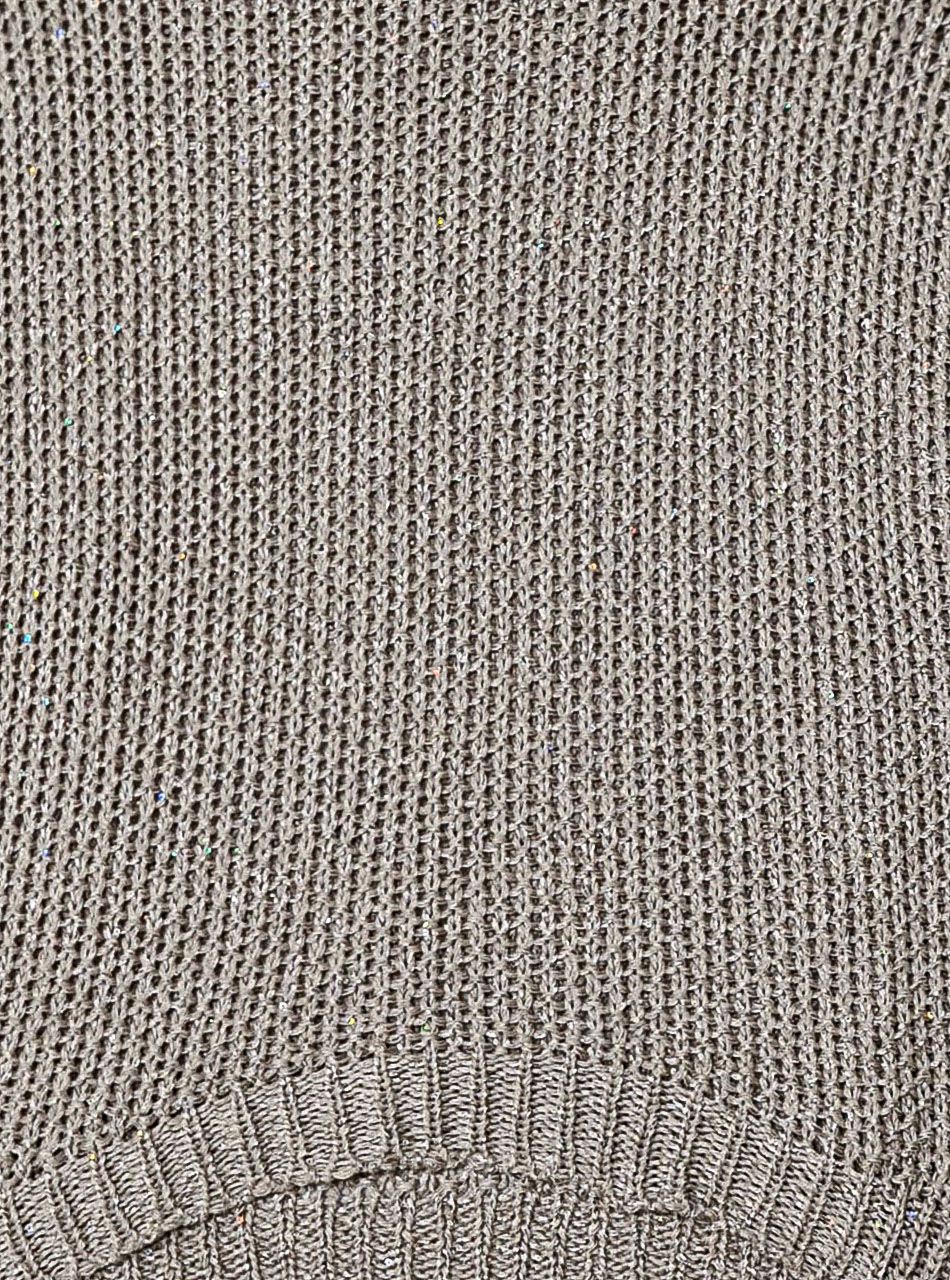 Flitteres, vékony kötött felső (tejeskávé)