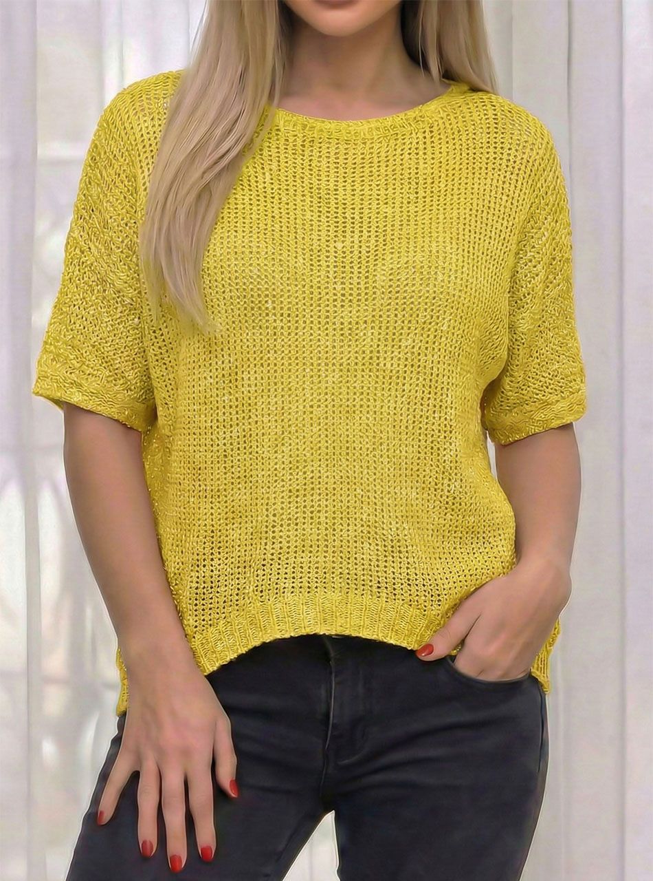 Flitteres, vékony kötött felső (sárga)