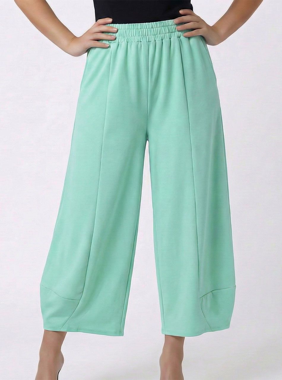 Gumis derekú, bő fazonú zsebes nadrág (világoszöld)