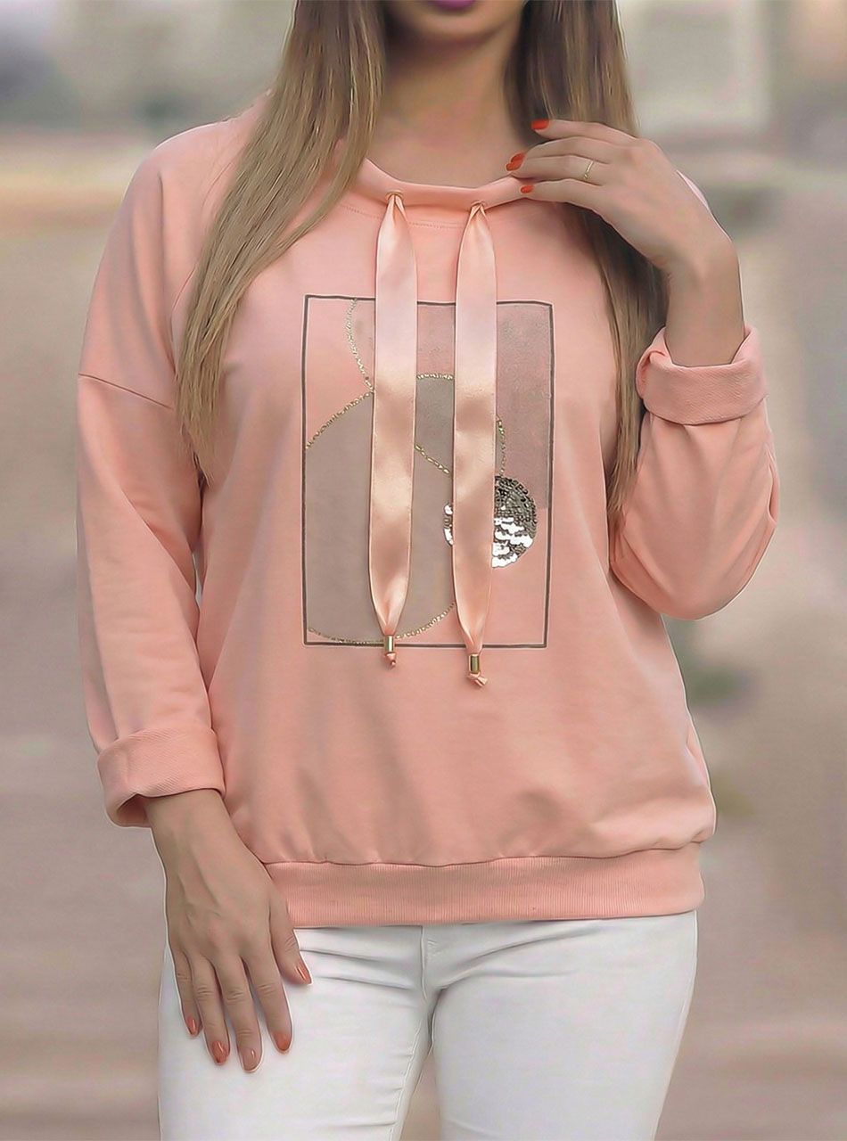 Nyaknál húzható, passzés aljú felső (barack)