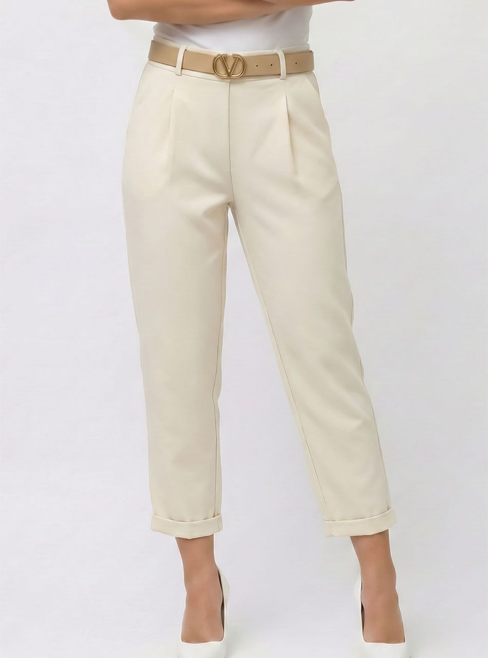 Violet, zsebes nadrág övvel (krém)