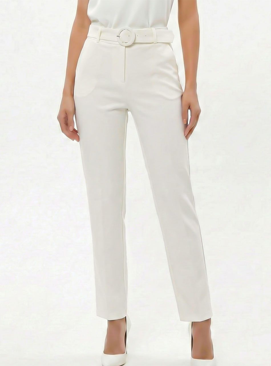 Sharon, zsebes nadrág övvel (krémfehér)