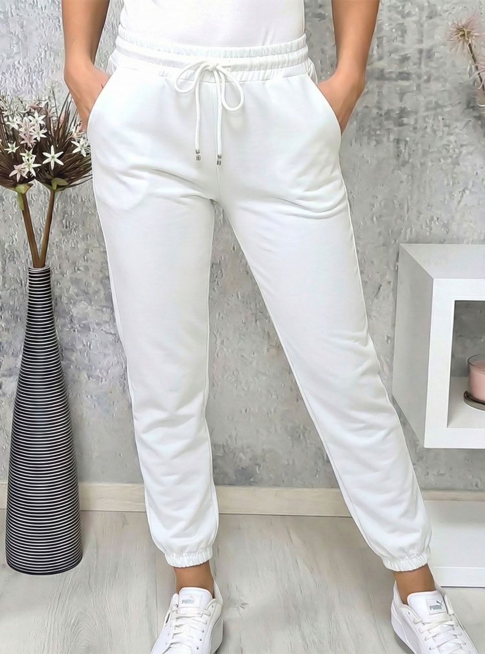 Gumis aljú szabadidő nadrág (fehér)