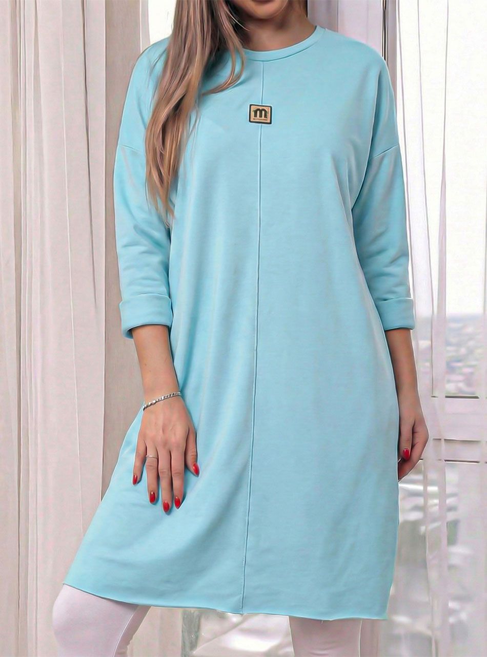 Tiffany, elöl tűzött zsebes ruha (vízkék)