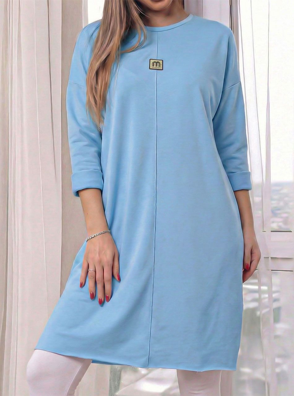 Tiffany, elöl tűzött zsebes ruha (világoskék)