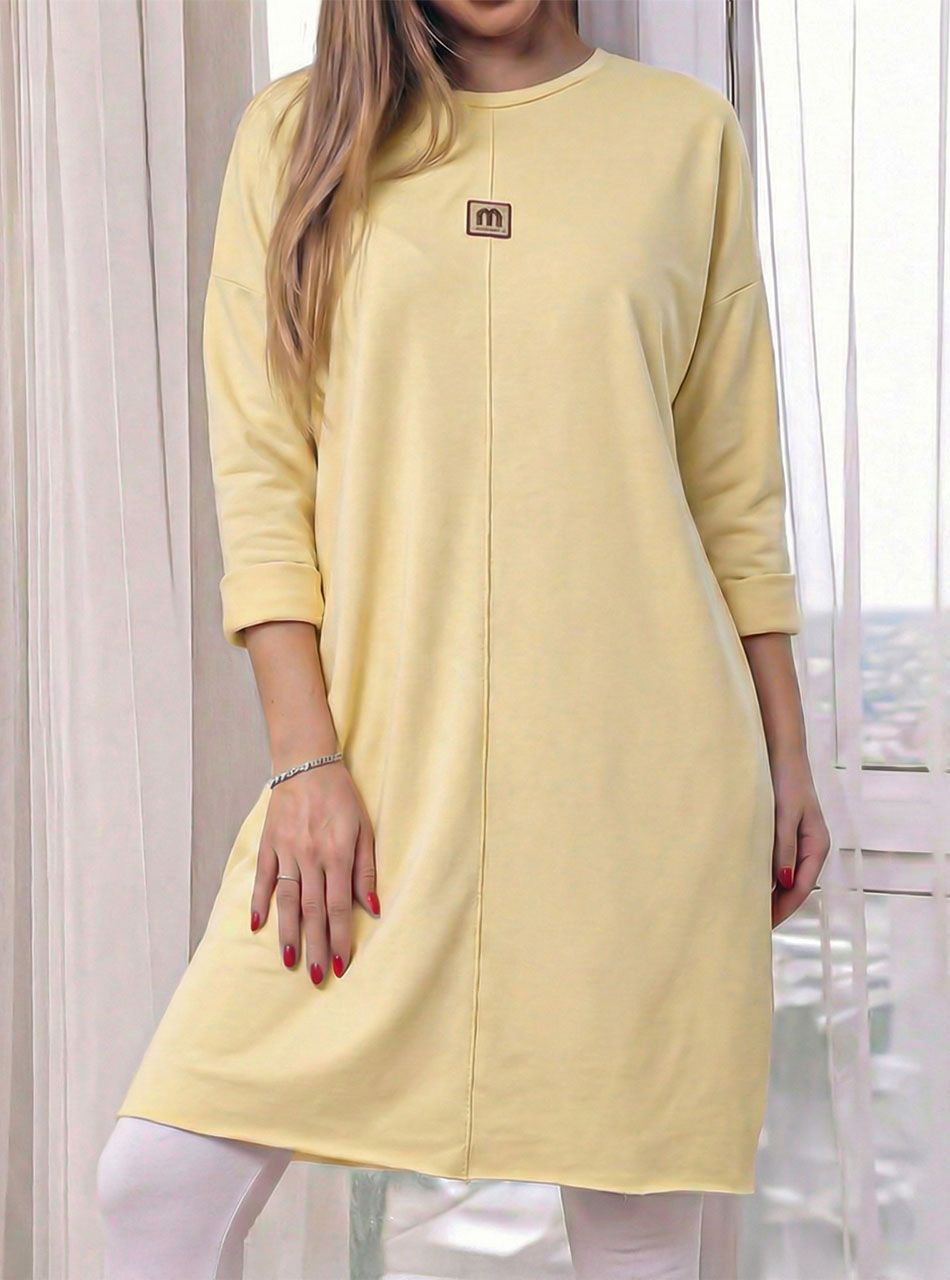 Tiffany, elöl tűzött zsebes ruha (sárga)