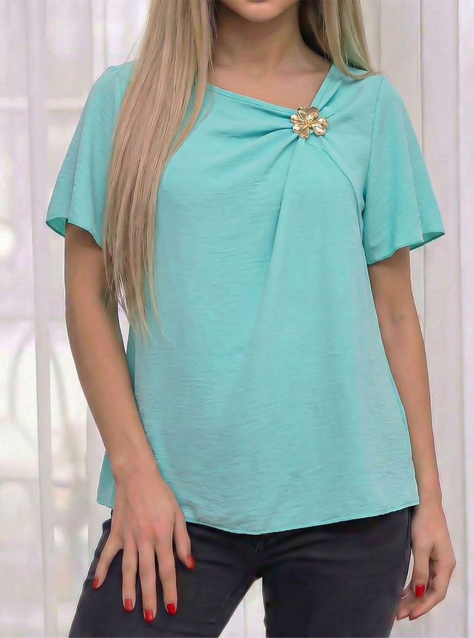 Gyűrt hatású lenge felső (világoszöld)