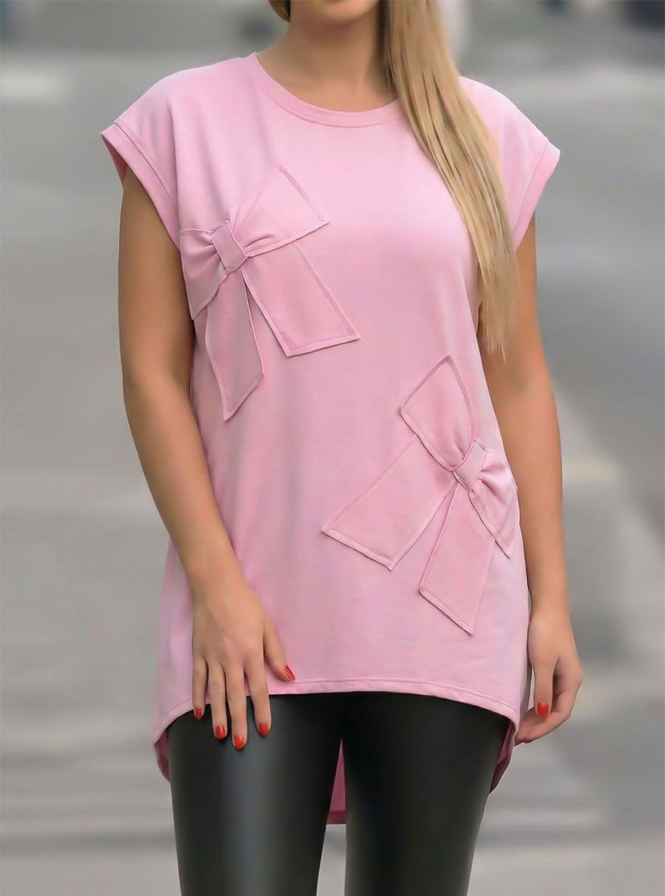 Masni mintás laza tunika (rózsaszín)