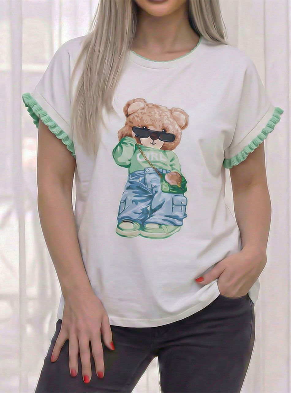 Maci mintás felső (menta)