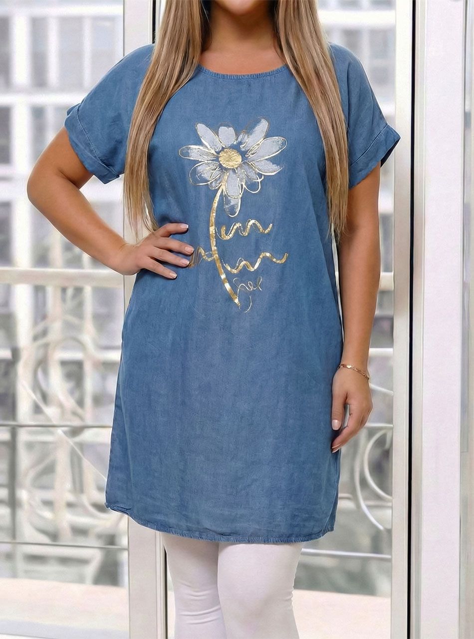 Farmer hatású, virág mintás ruha I.