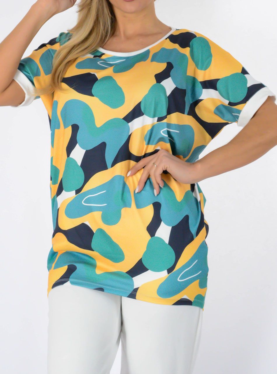 YesStory, ívelt aljú mintás tunika I.