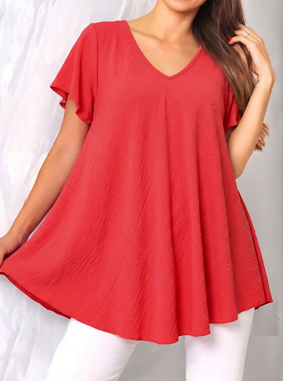 A vonalú, gyűrt hatású lenge felső (korall)