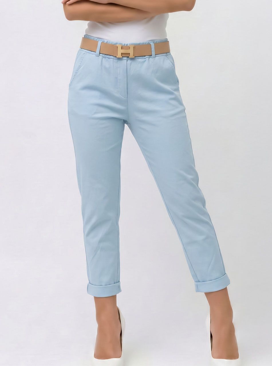 Heidi, gumis derekú zsebes nadrág övvel (világoskék)