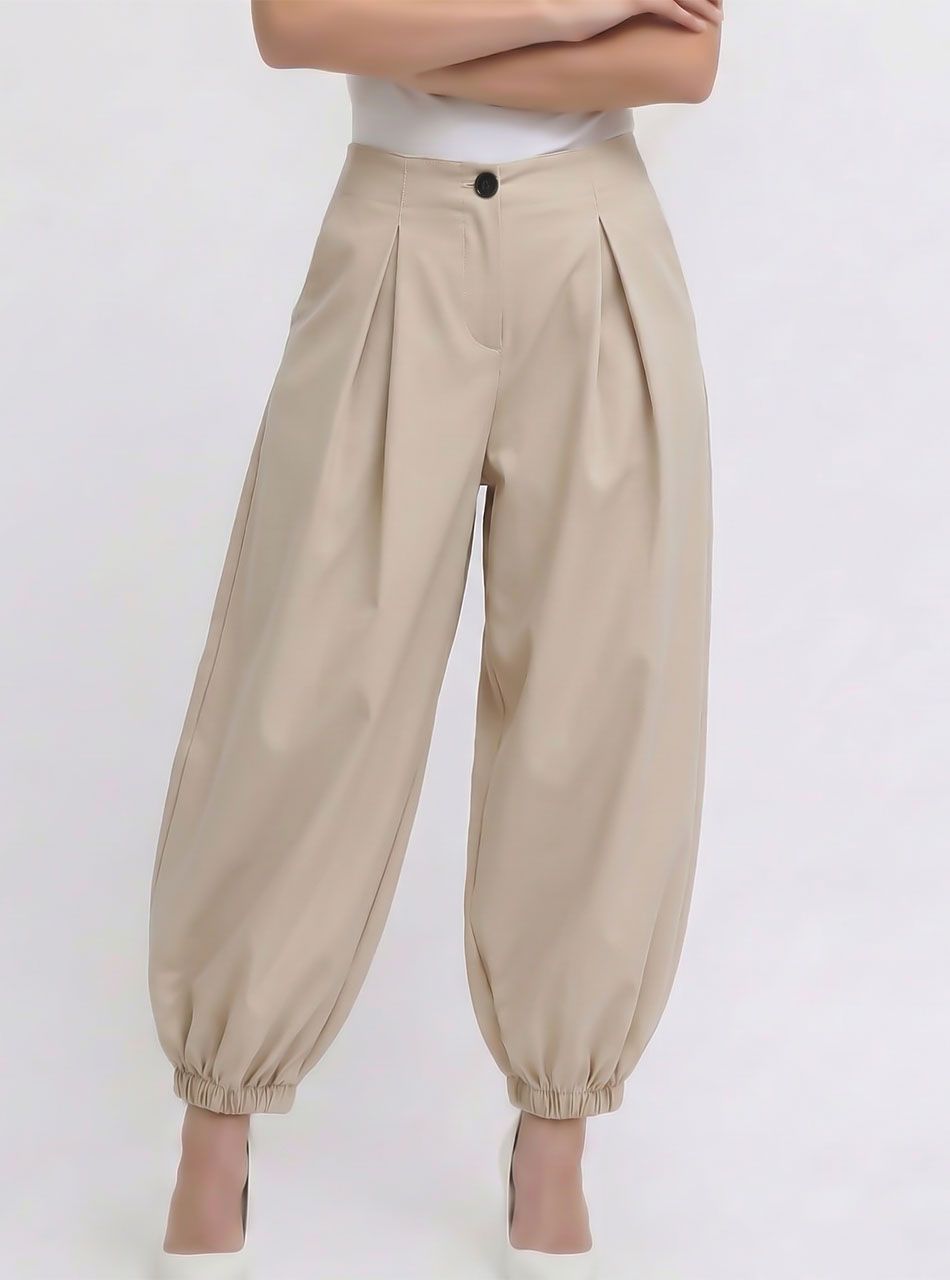 Gumis aljú hárem nadrág (bézs)