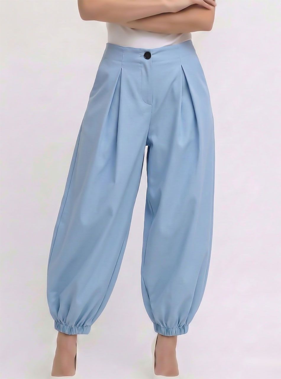 Gumis aljú hárem nadrág (világoskék)