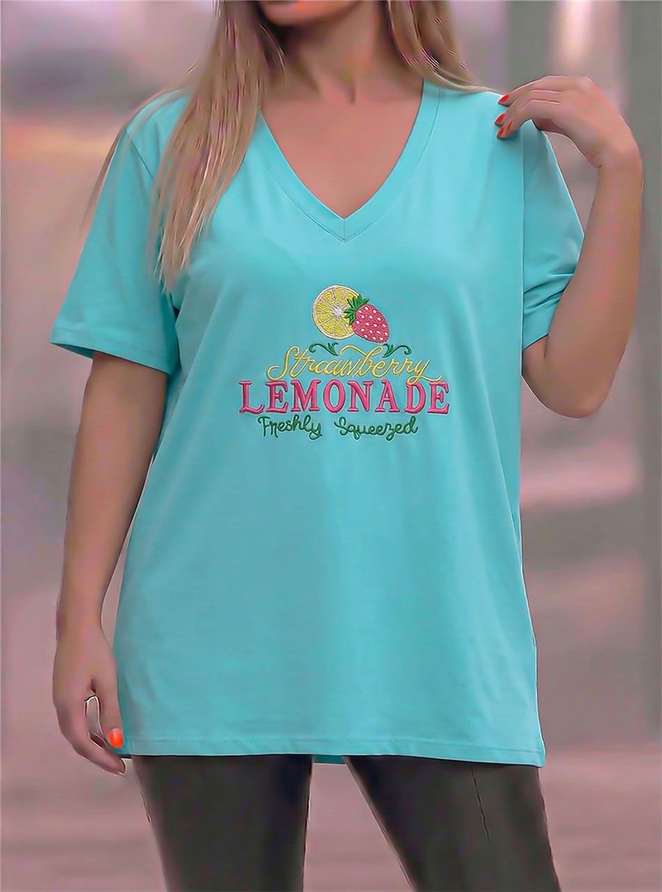 V nyakú, Lemonade felső (vízzöld)