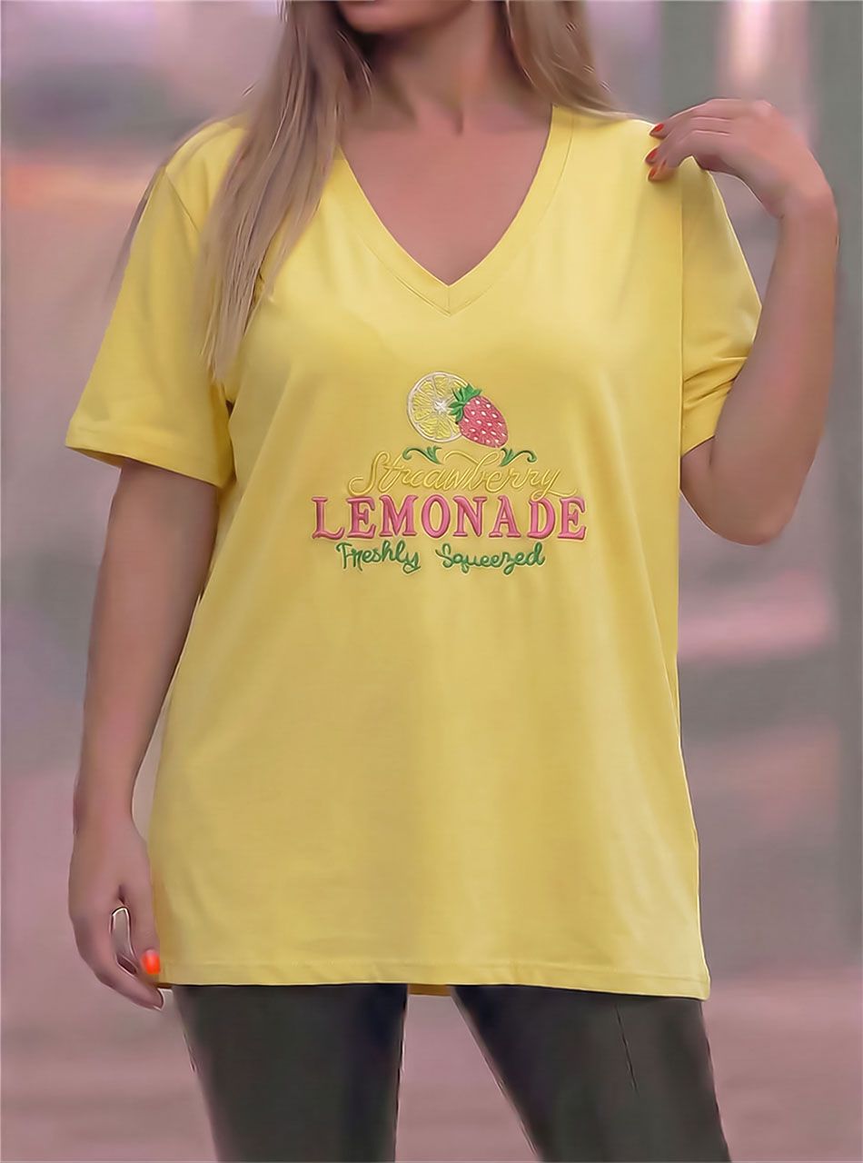 V nyakú, Lemonade felső (sárga)