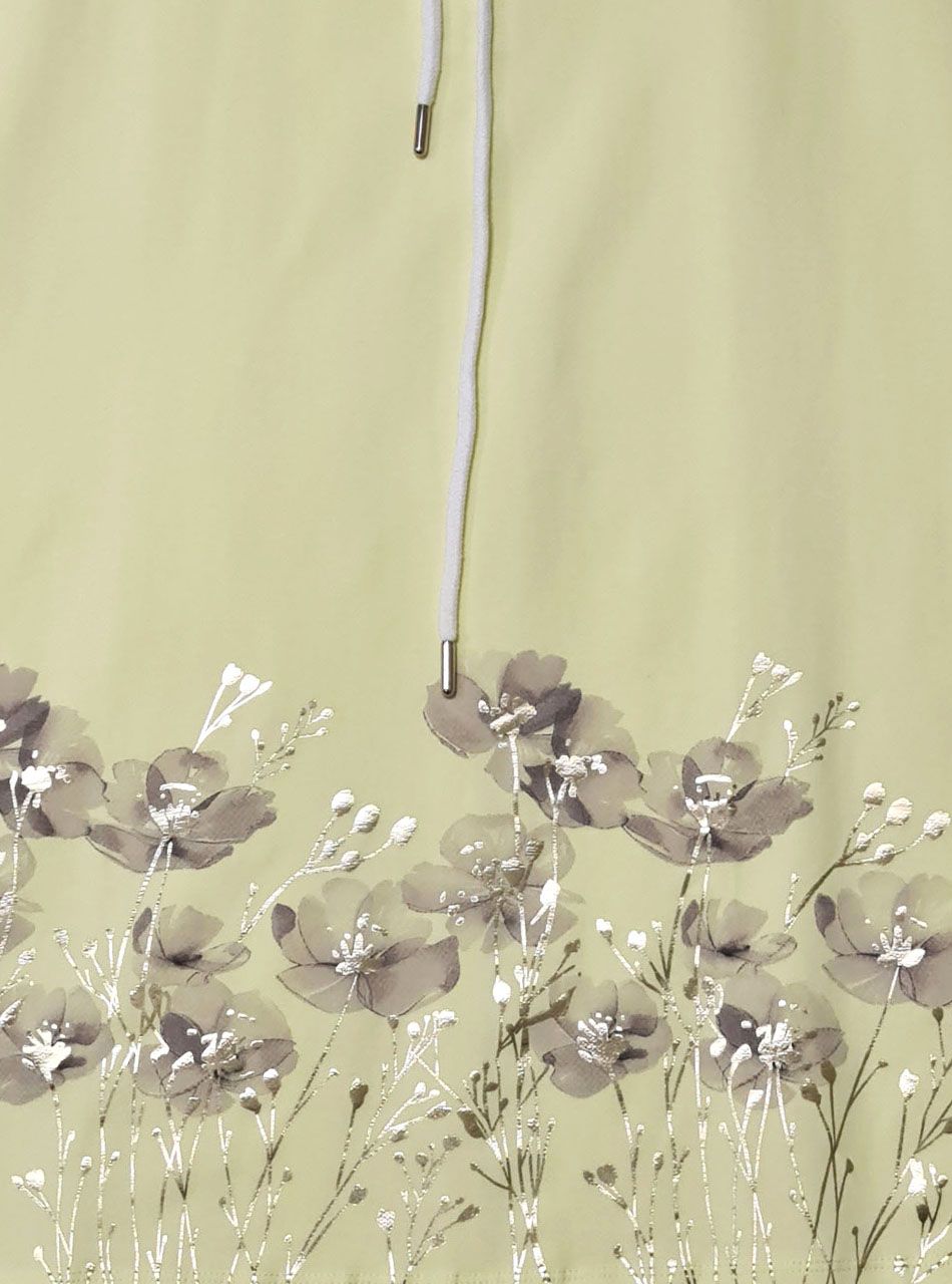 Nyaknál húzható, virág mintás felső (sárga)