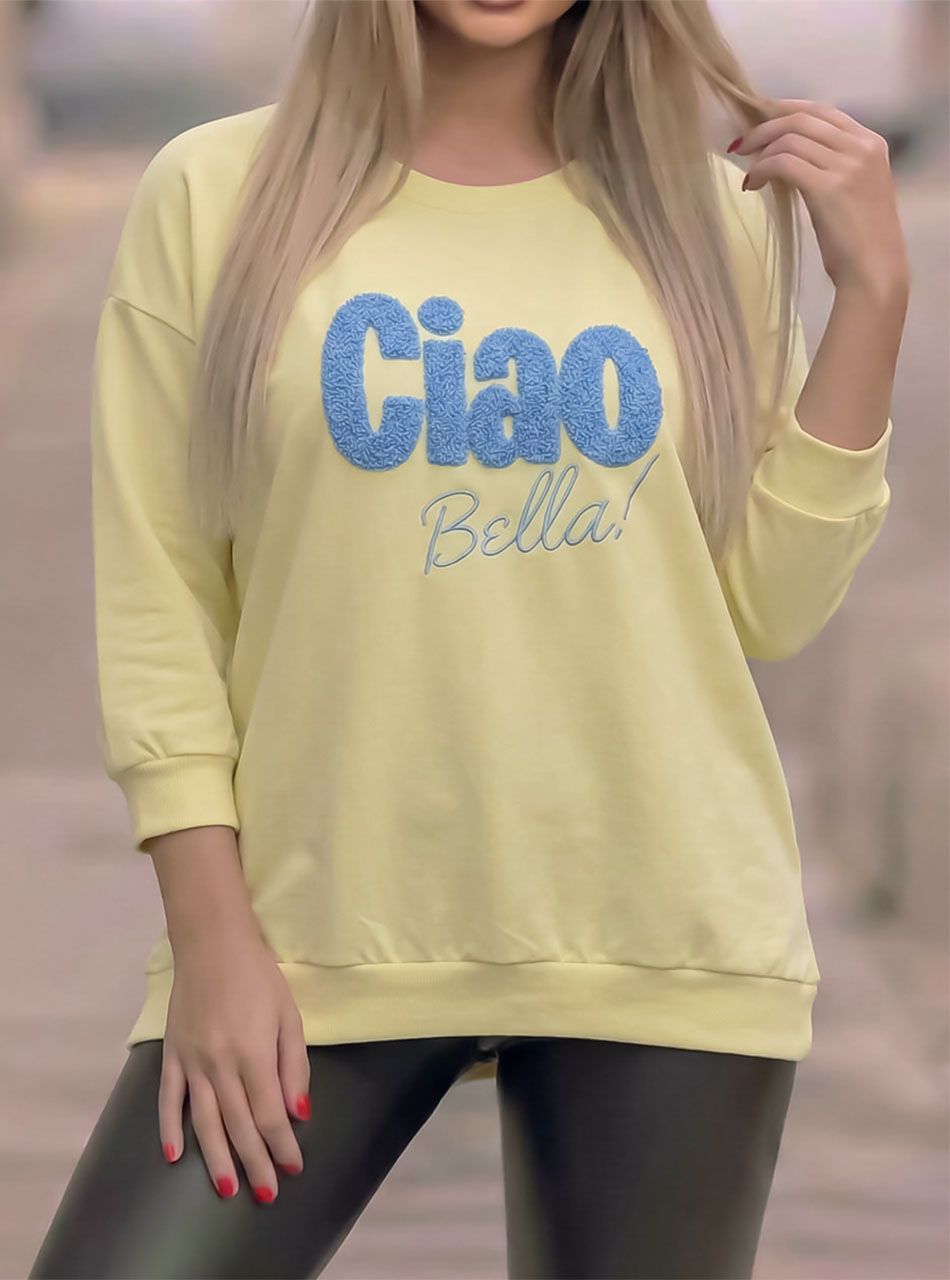Ciao Bella feliratos felső (sárga)