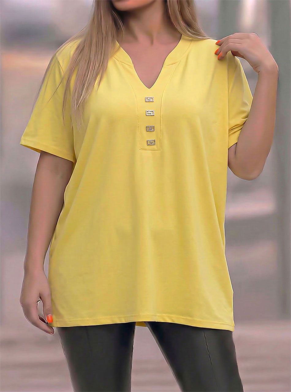 Gillian, V nyakú felső (sárga)