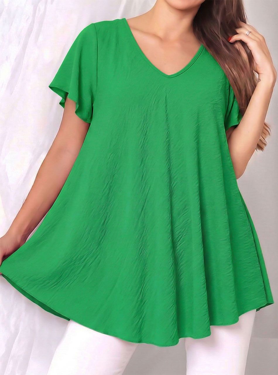 A vonalú, gyűrt hatású lenge felső (zöld II.)