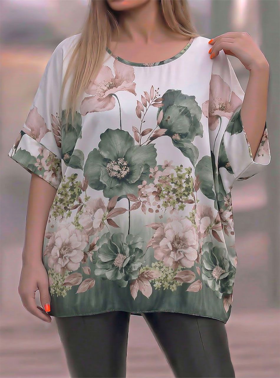 Virág mintás, lenge felső I.