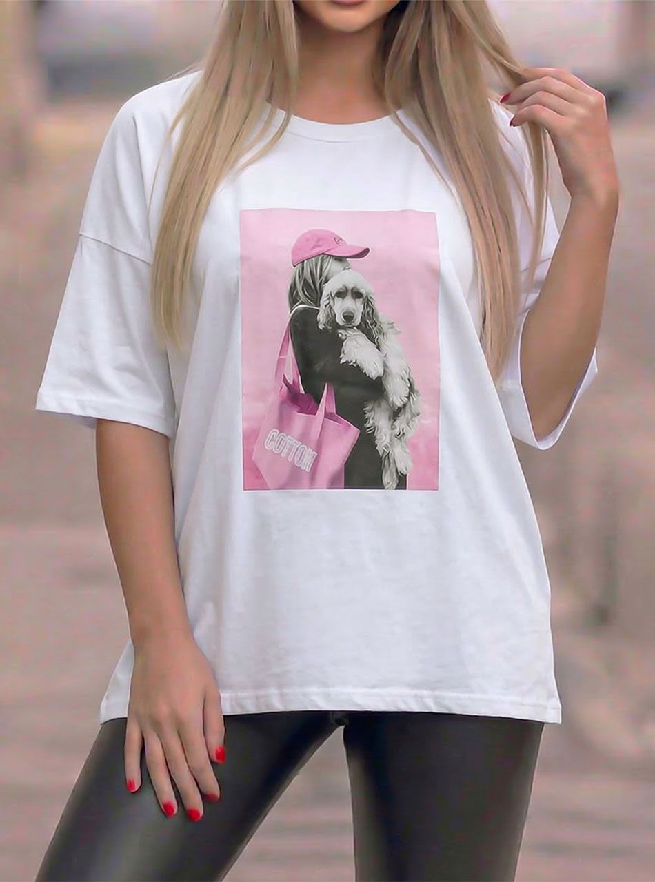 Doggy, mintás felső (fehér) 