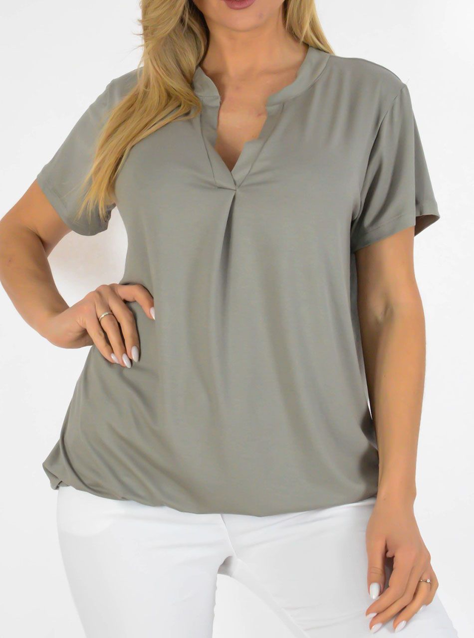 YesStory V nyakú, gumis aljú felső (sage)