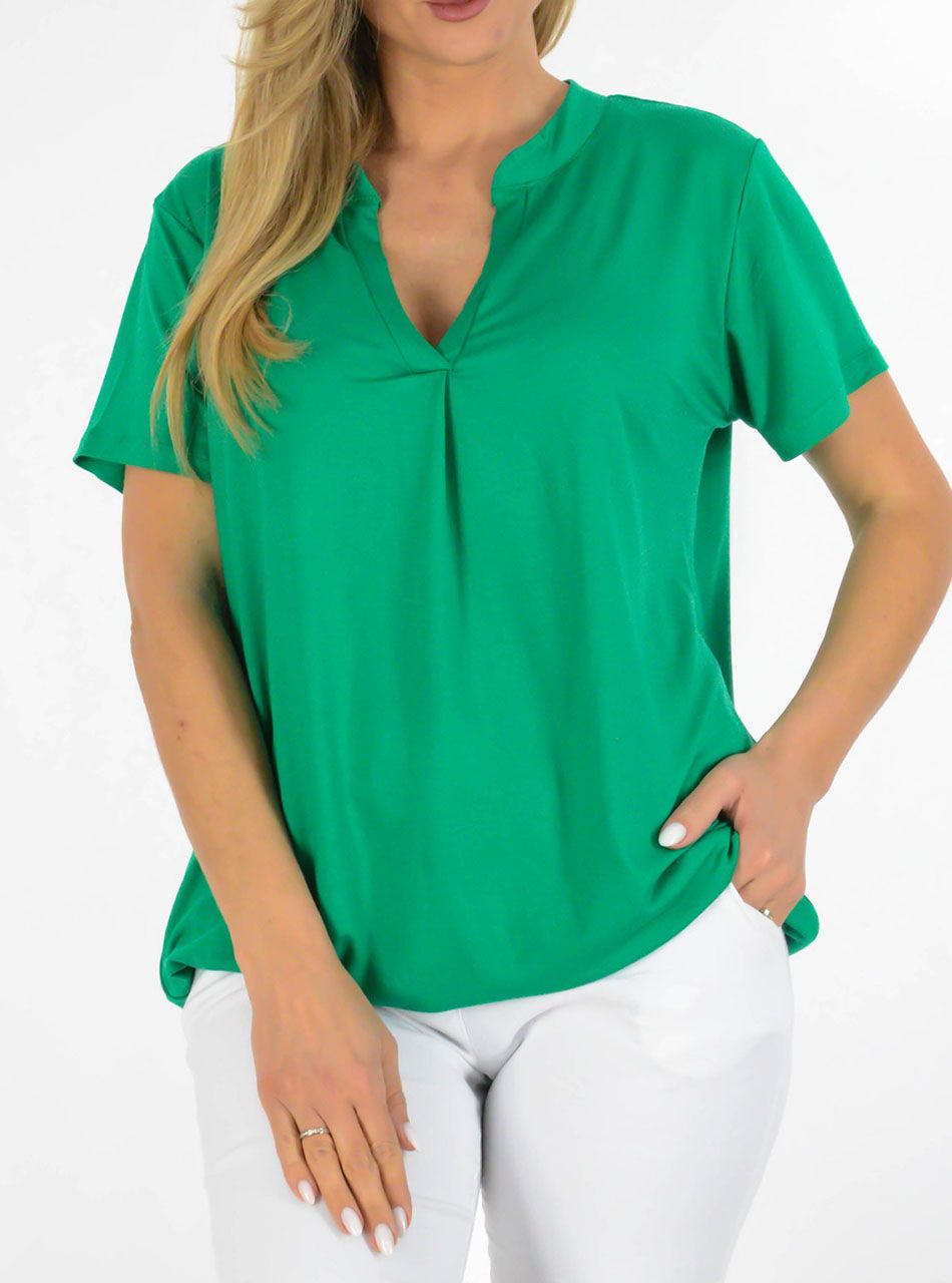 YesStory V nyakú, gumis aljú felső (zöld)