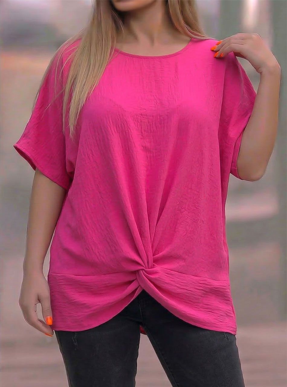 Csavart aljú, lenge felső (pink)