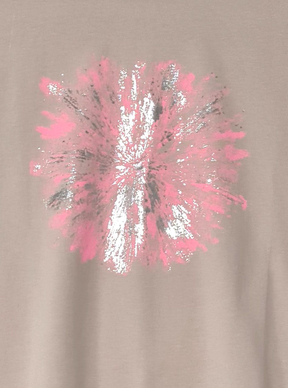 Passzés aljú, ezüst virág mintás felső (tejeskávé)