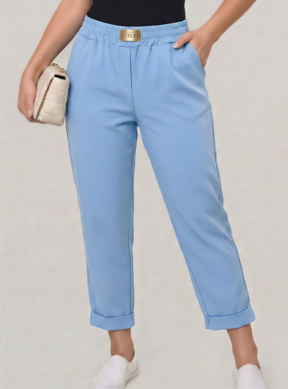 Luxury, gumis derekú zsebes nadrág III. (világoskék)