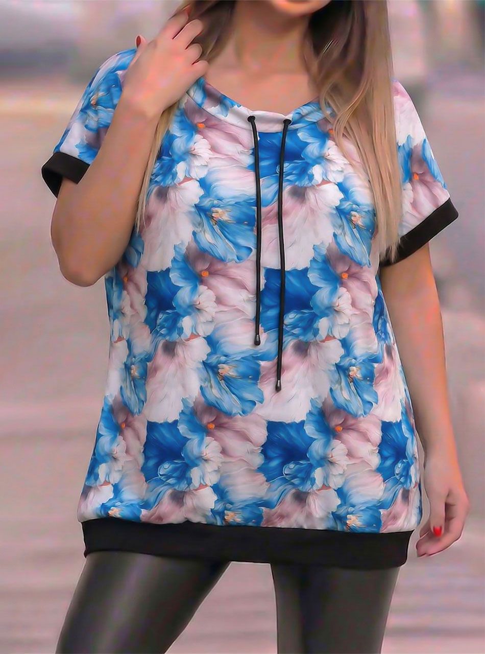 Nyaknál húzható, mintás felső VI.