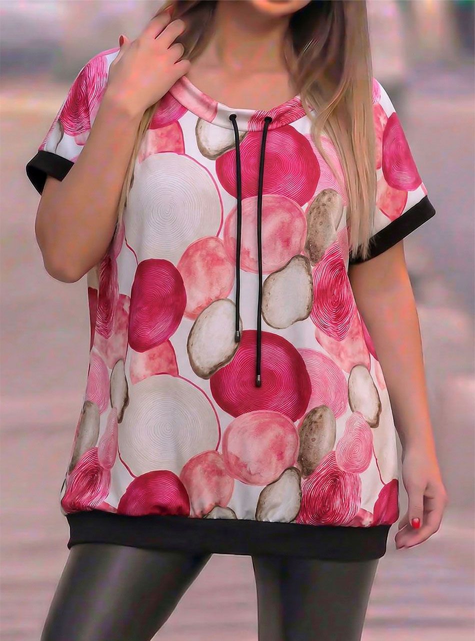 Nyaknál húzható, mintás felső VIII.