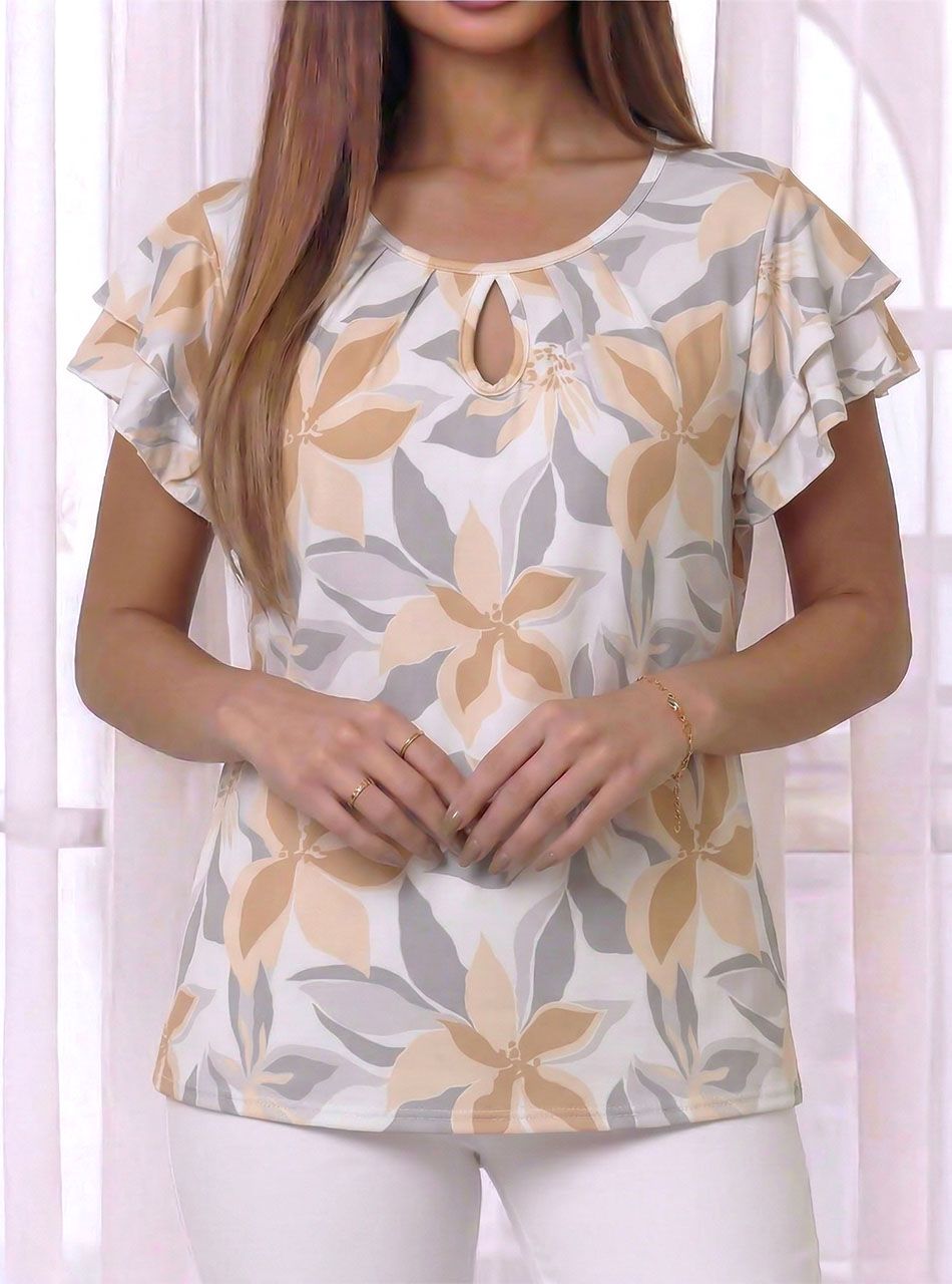 Fodros ujjú, csepp kivágású felső II.