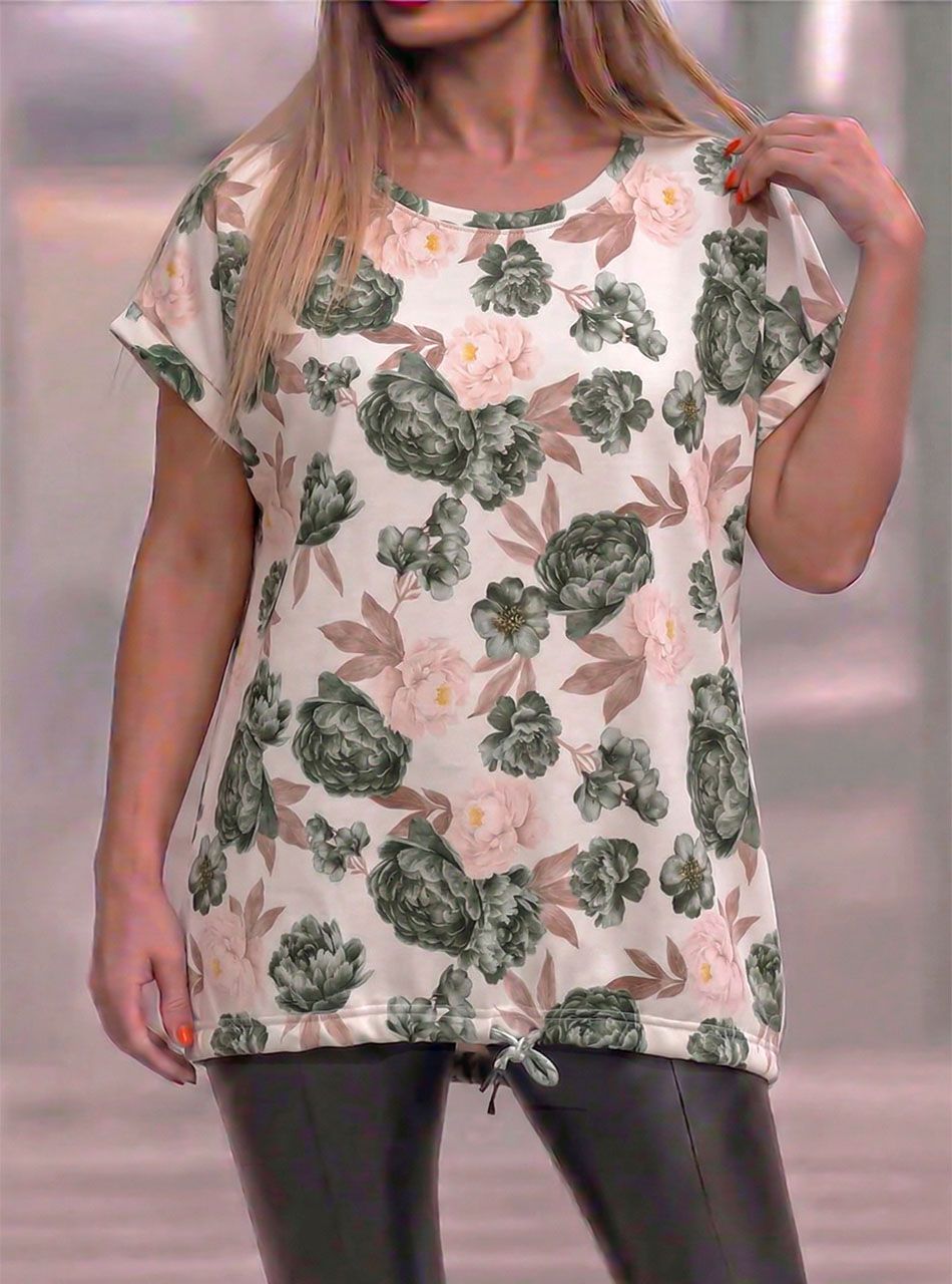 Alján húzható, mintás felső I.